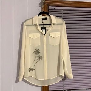 ⚡️HP⚡️Sheer Button Down Blouse